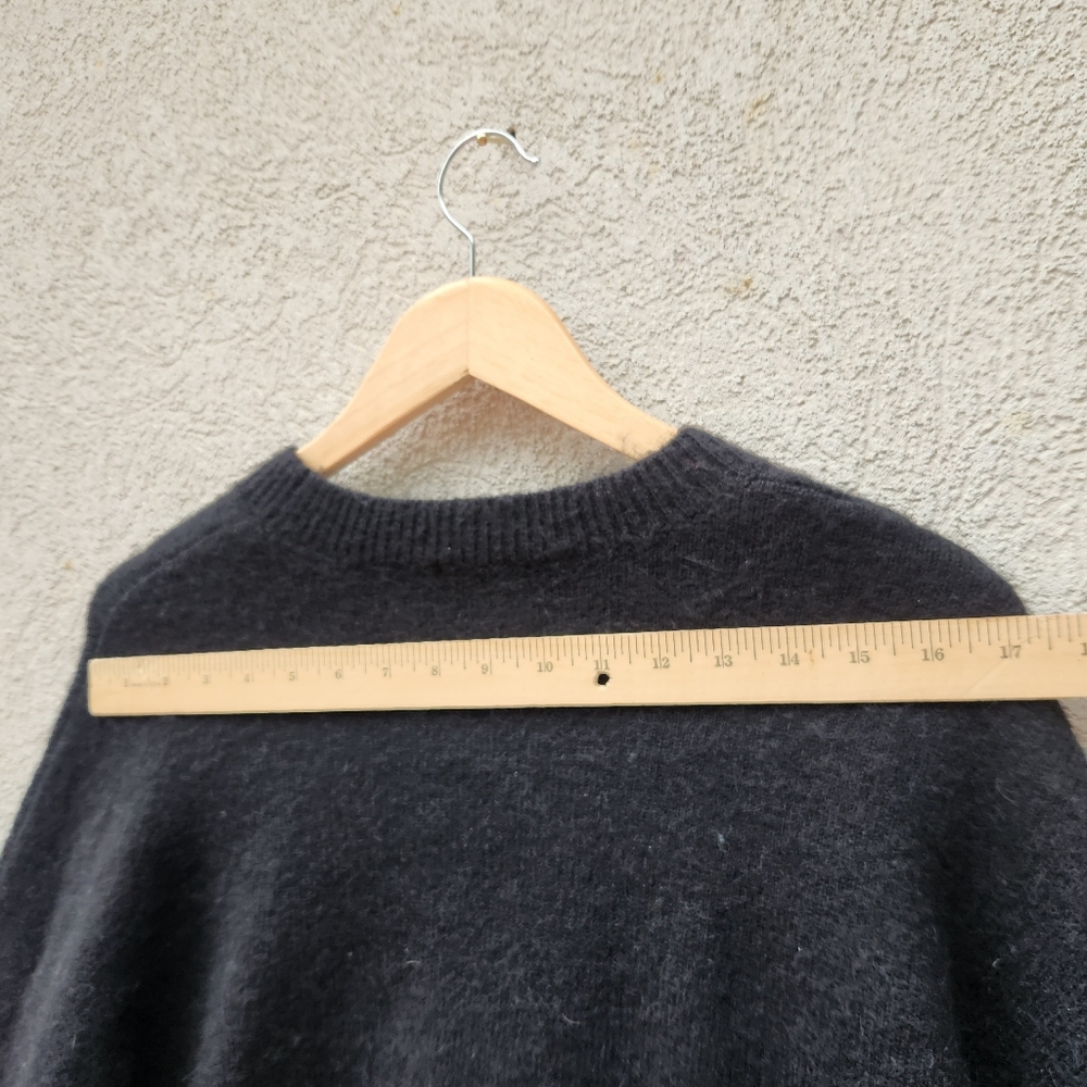 & OTHER STORIES Women’s Rhinestone Fringe Crop Sweater Small Black Wool Alpaca - Picture 8 of 10